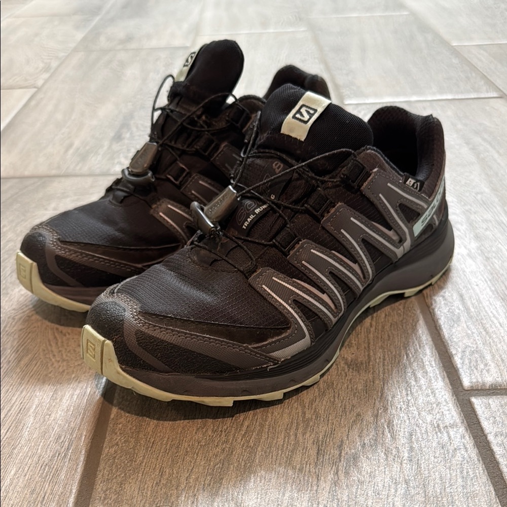 Salomon XA Comp 8 Trail Running/Hiking Shoes - Women’s 7 - Black/Gray/Green